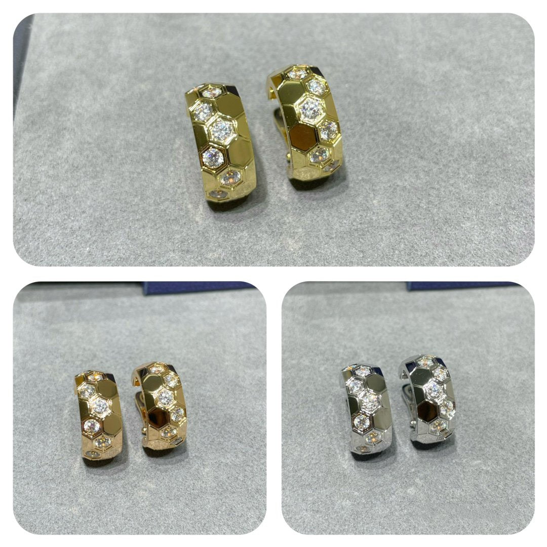 ??Loco?¡¥BEE LOVE DIAMOND HOOP EARRINGS