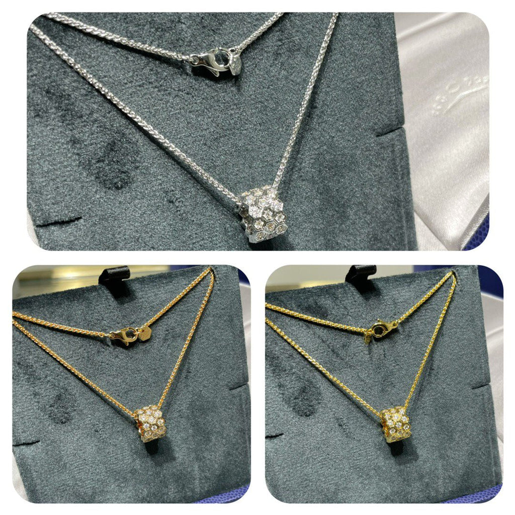 ??Loco?¡¥BEE LOVE DIAMOND PAVED 3 ROW NECKLACE