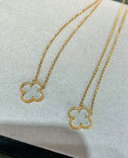 ??Loco?¡¥CLOVER ROCK CRYSTAL ROSE GOLD NECKLACE