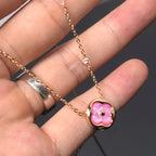 ??Loco?¡¥COLOR BLOSSOM PINK MOP SUN GOLD NECKLACE
