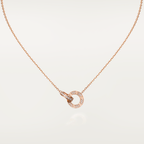 ??Loco?¡¥LOVE 7.6MM NECKLACE ROSE GOLD AND SILVER  FULL DIAMOND