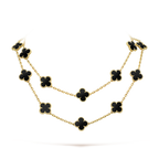 ??Loco?¡¥CLOVER 20 MOTIFS ONYX NECKLACE