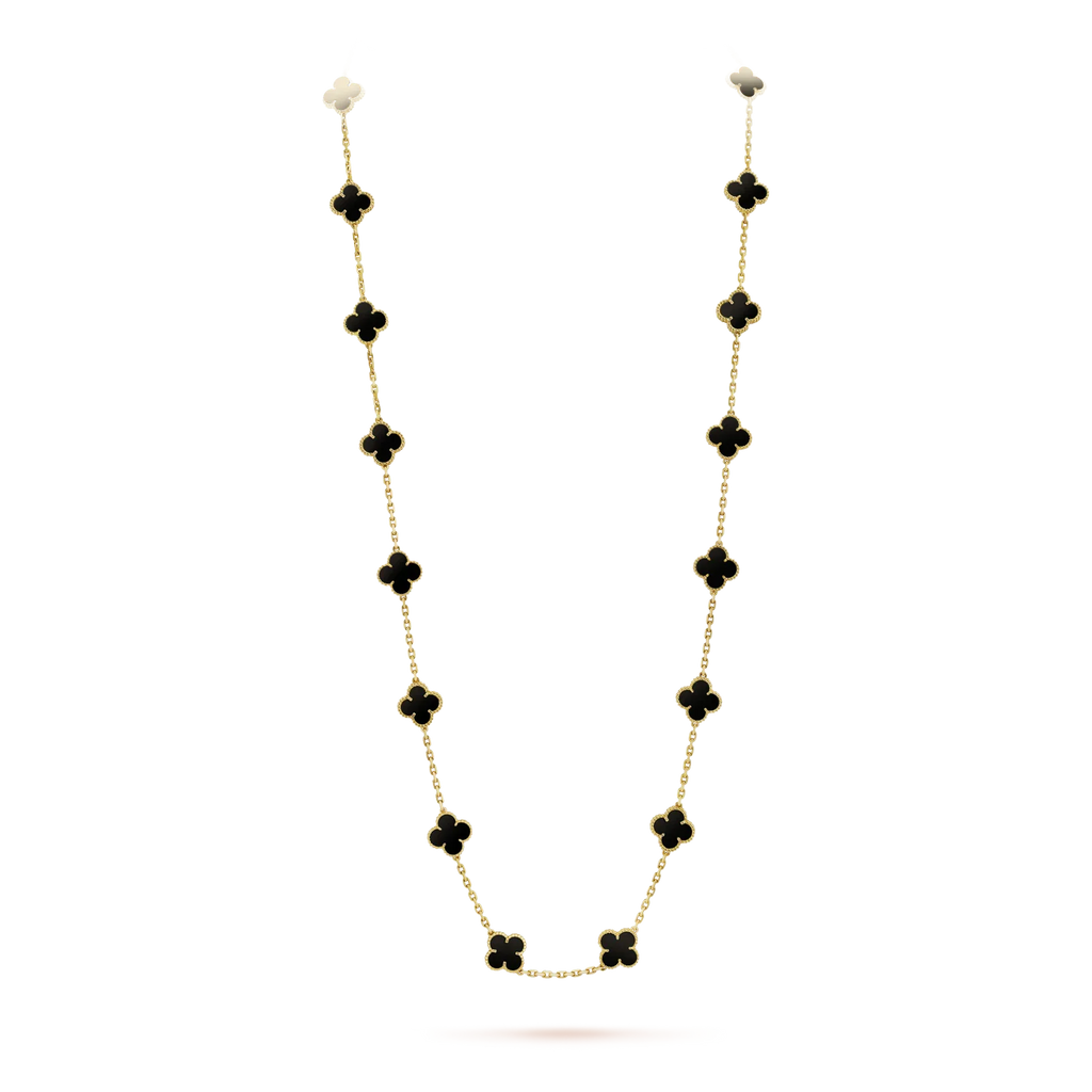 ??Loco?¡¥CLOVER 20 MOTIFS ONYX NECKLACE