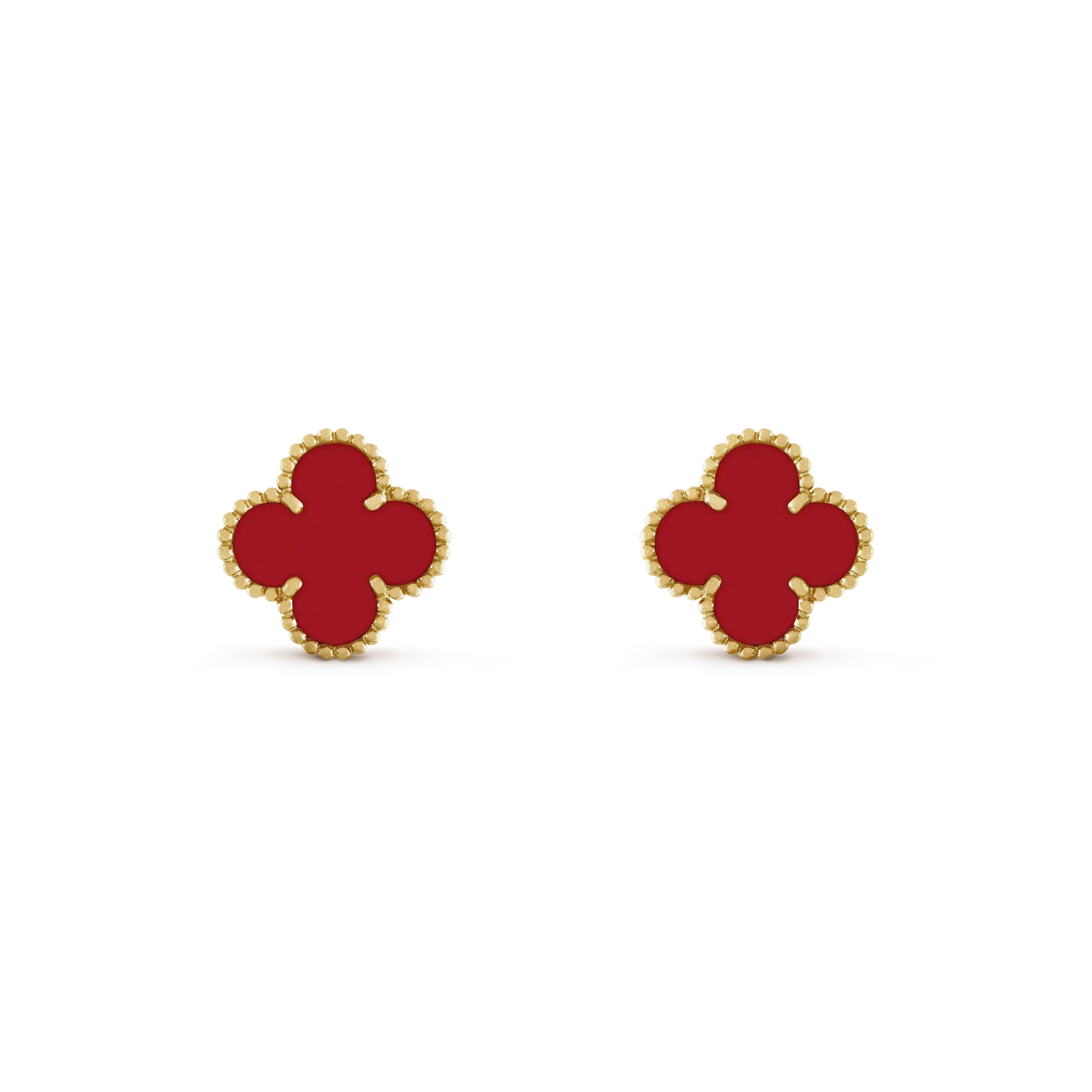 ??Loco?¡¥CLOVER MINI 9.5MM CARNELIAN EARRINGS