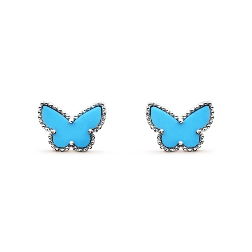 ??Loco?¡¥BUTTERFLY TURQUOISE EARRINGS SILVER