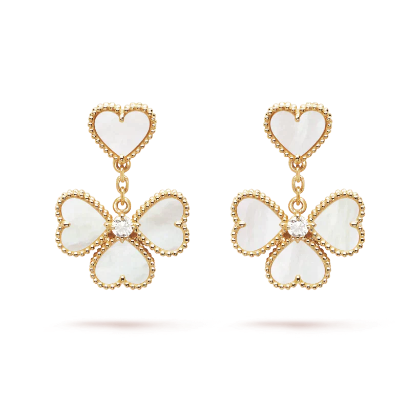 ??Loco?¡¥CLOVER SWEET WHITE MOP EARRINGS