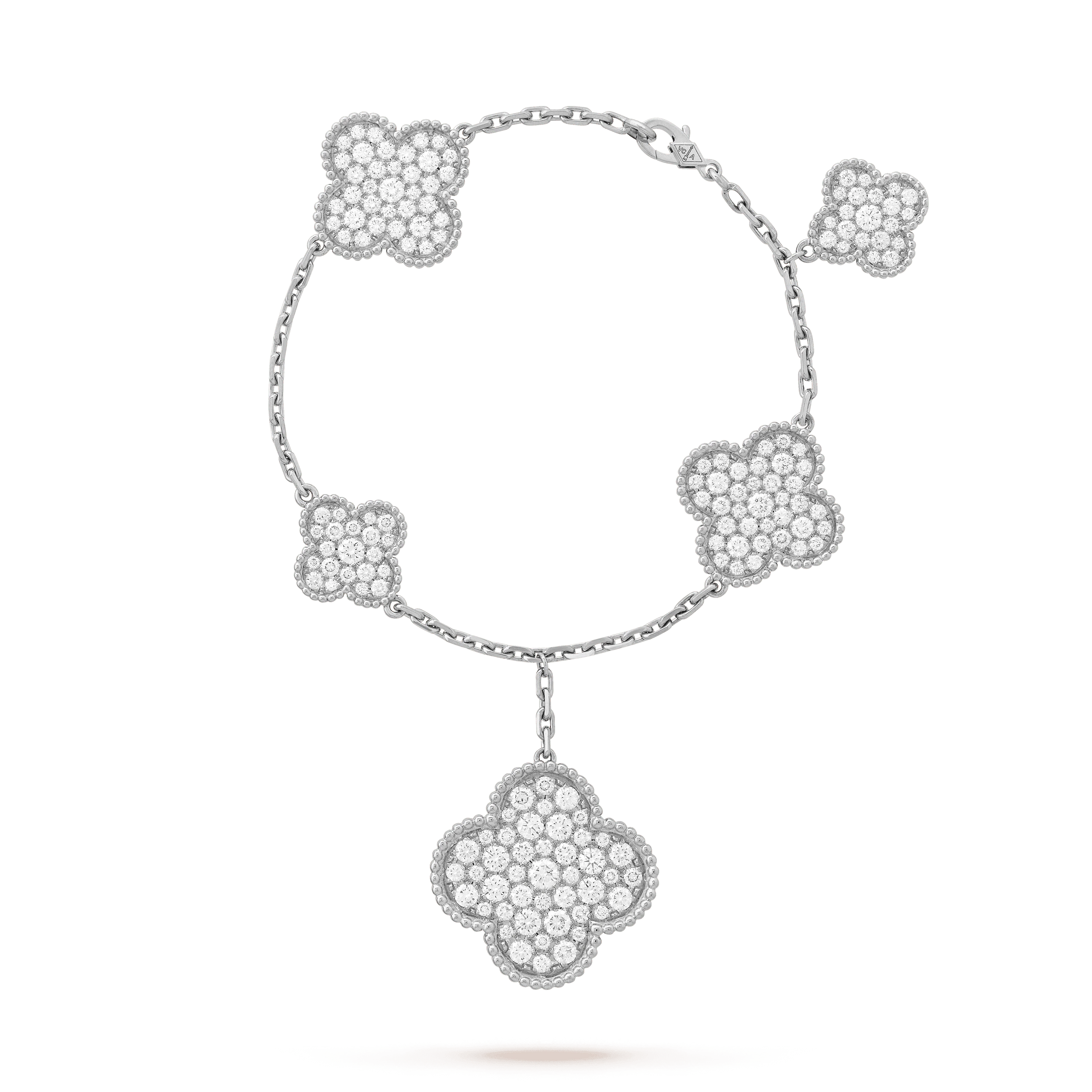 ??Loco?¡¥CLOVER 6 MOTIFS SILVER DIAMOND BRACELET