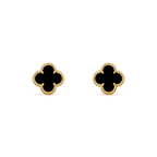 ??Loco?¡¥CLOVER MINI 9.5MM BLACK MOP EARRINGS