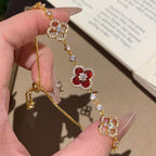 ??Loco?¡¥CLOVER 5 MOTIF PINK BLUE RED WHITE BRACELET