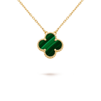 ??Loco?¡¥CLOVER 15MM MALACHITE SINGLE FLOWER  NECKLACE