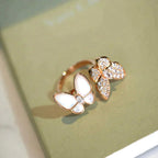 ??Loco?¡¥TWIN BUTTERFLY DIAMOND MOP RING