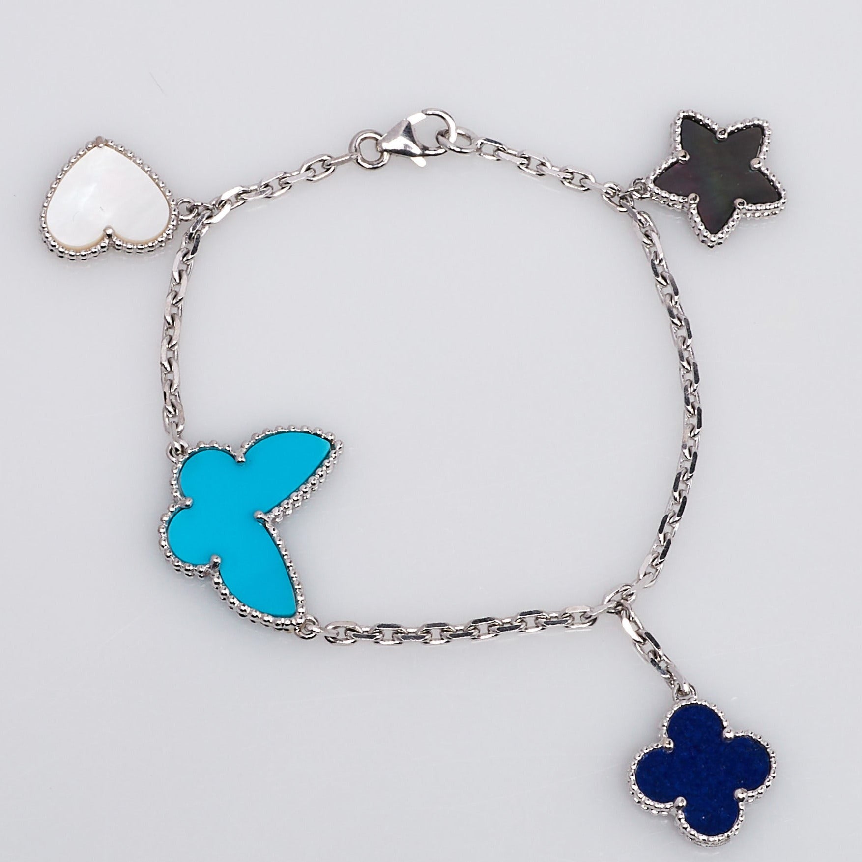??Loco?¡¥LUCKY SPRING SILVER BRACELET 4 MOTIF