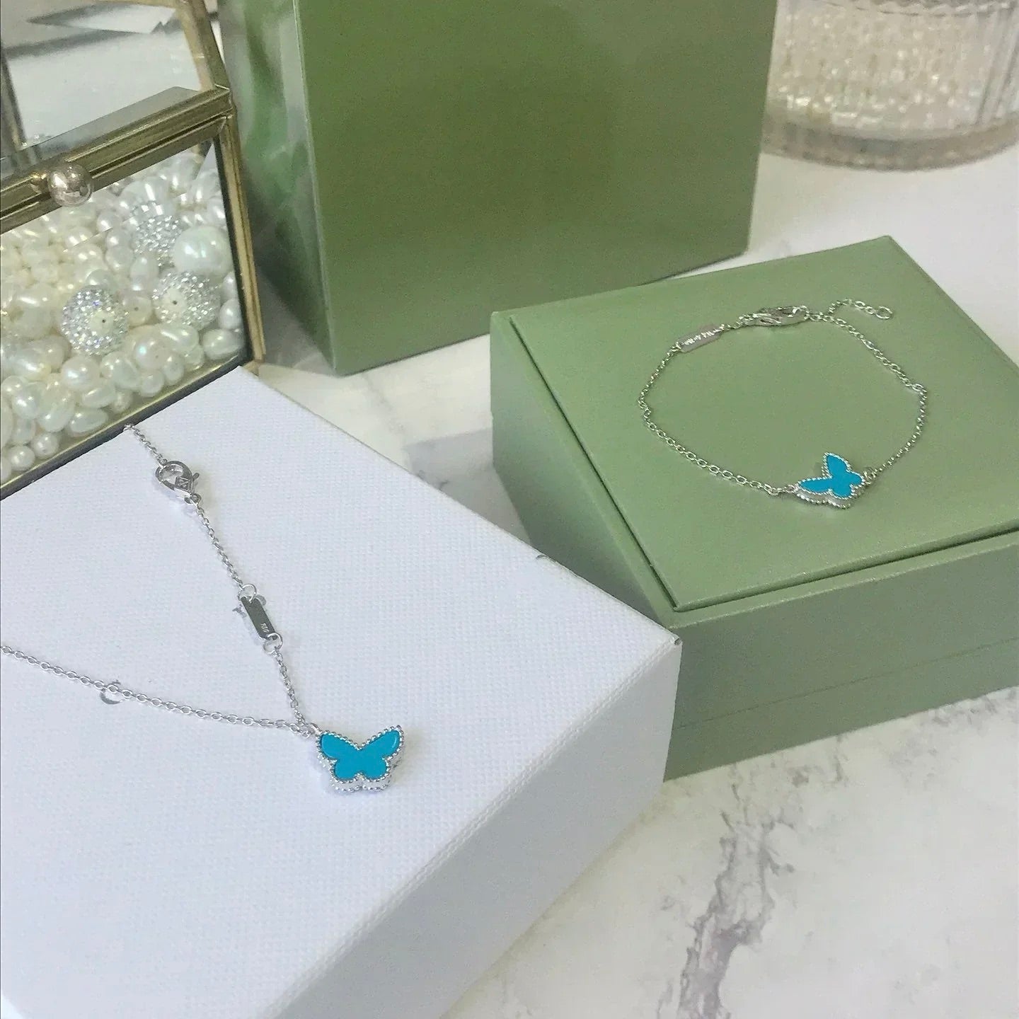 ??Loco?¡¥BUTTERFLY TURQUOISE BUTTERFLY BRACELET SILVER