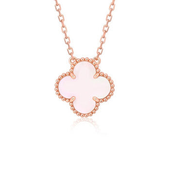 ??Loco?¡¥CLOVER 15MM PINK MOTHER-OF-PEARL SINGLE FLOWER NECKLACE