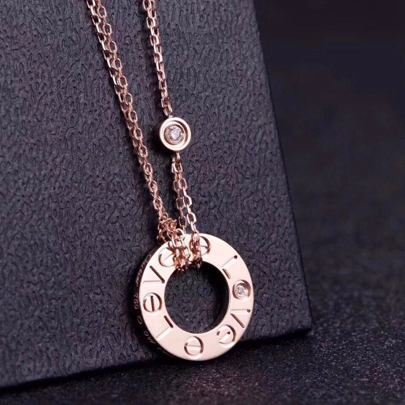 ??Loco?¡¥LOVE NECKLACE 16MM 2 DIAMONDS