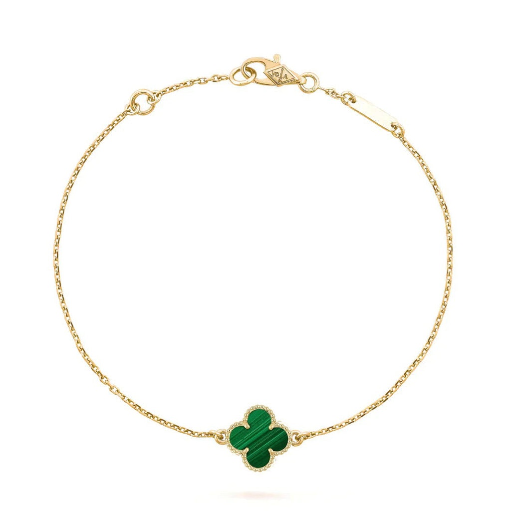 ??Loco?¡¥CLOVER BRACELET MALACHITE 1 MOTIF