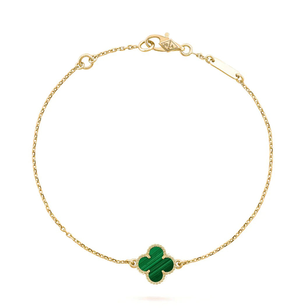 ??Loco?¡¥CLOVER BRACELET MALACHITE 1 MOTIF