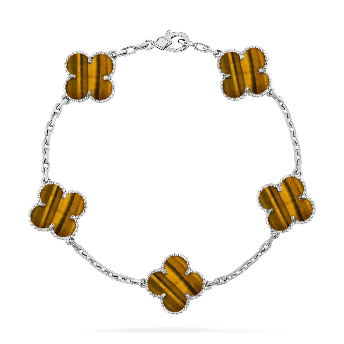 [Loco]New  CLOVER 5 MOTIFS TIGER EYE BRACELET COLLECTION