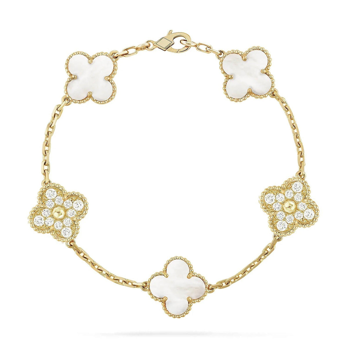 [Loco]New CLOVER WHITE PEARL MOP 5 MOTIF BRACELET COLLECTION