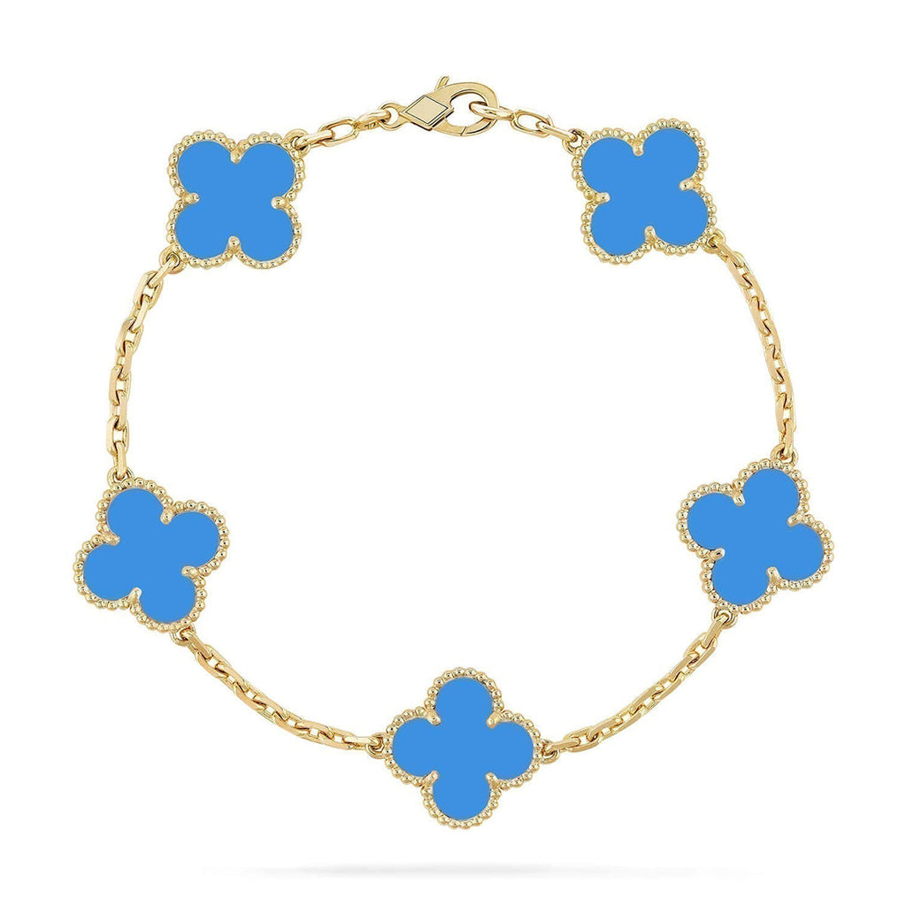 [Loco]New CLOVER 5 MOTIF BLUE AGATE BRACELET COLLECTION