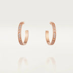 ??Loco?¡¥LOVE DIAMOND PINK GOLD HOOP EARRINGS