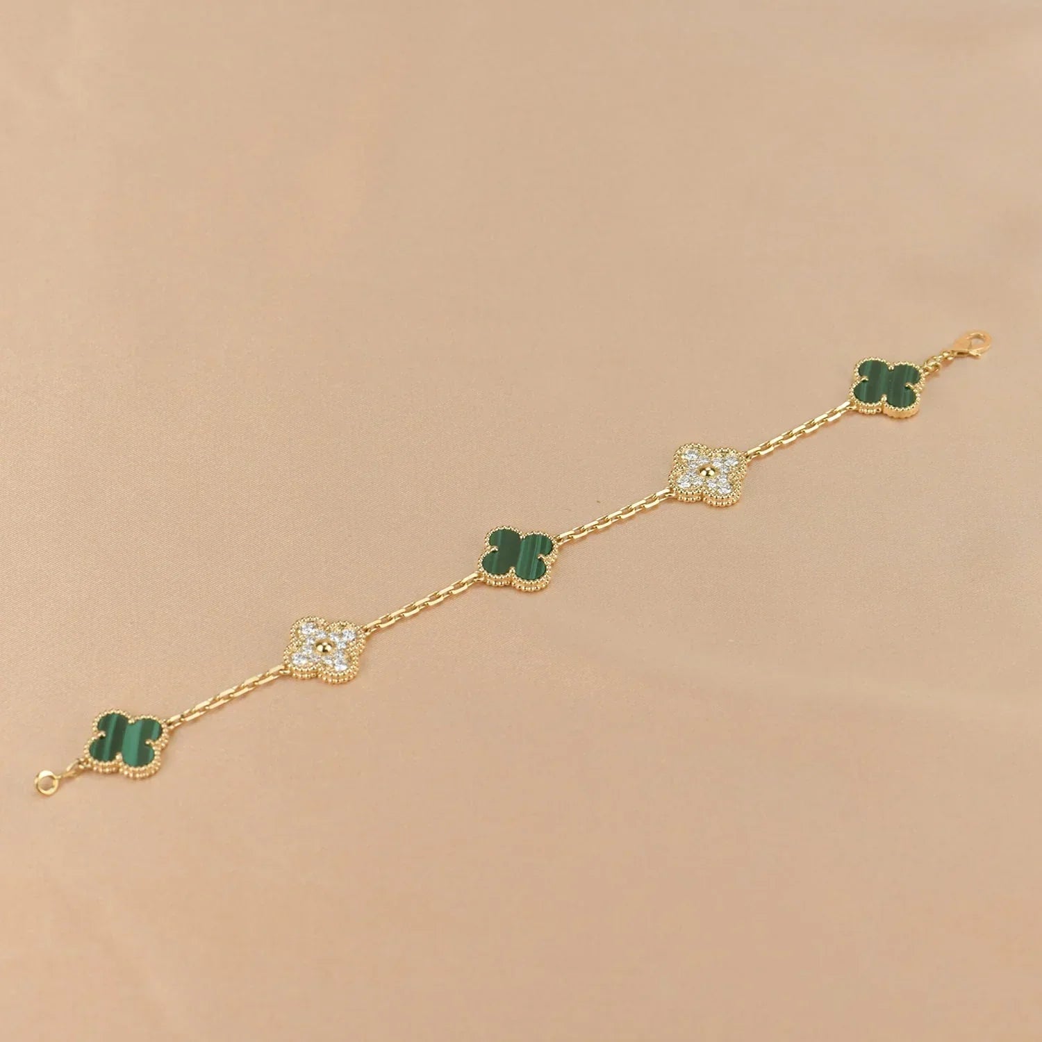 [Loco]New  CLOVER 5 MOTIF MALACHITE BRACELET COLLECTION
