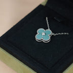 ??Loco?¡¥CLOVER 15MM DIAMOND SVRES PORCELAIN  NECKLACE SILVER