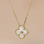 ??Loco?¡¥CLOVER 15MM DIAMOND GOLD MOTHER OF PEARL NECKLACE