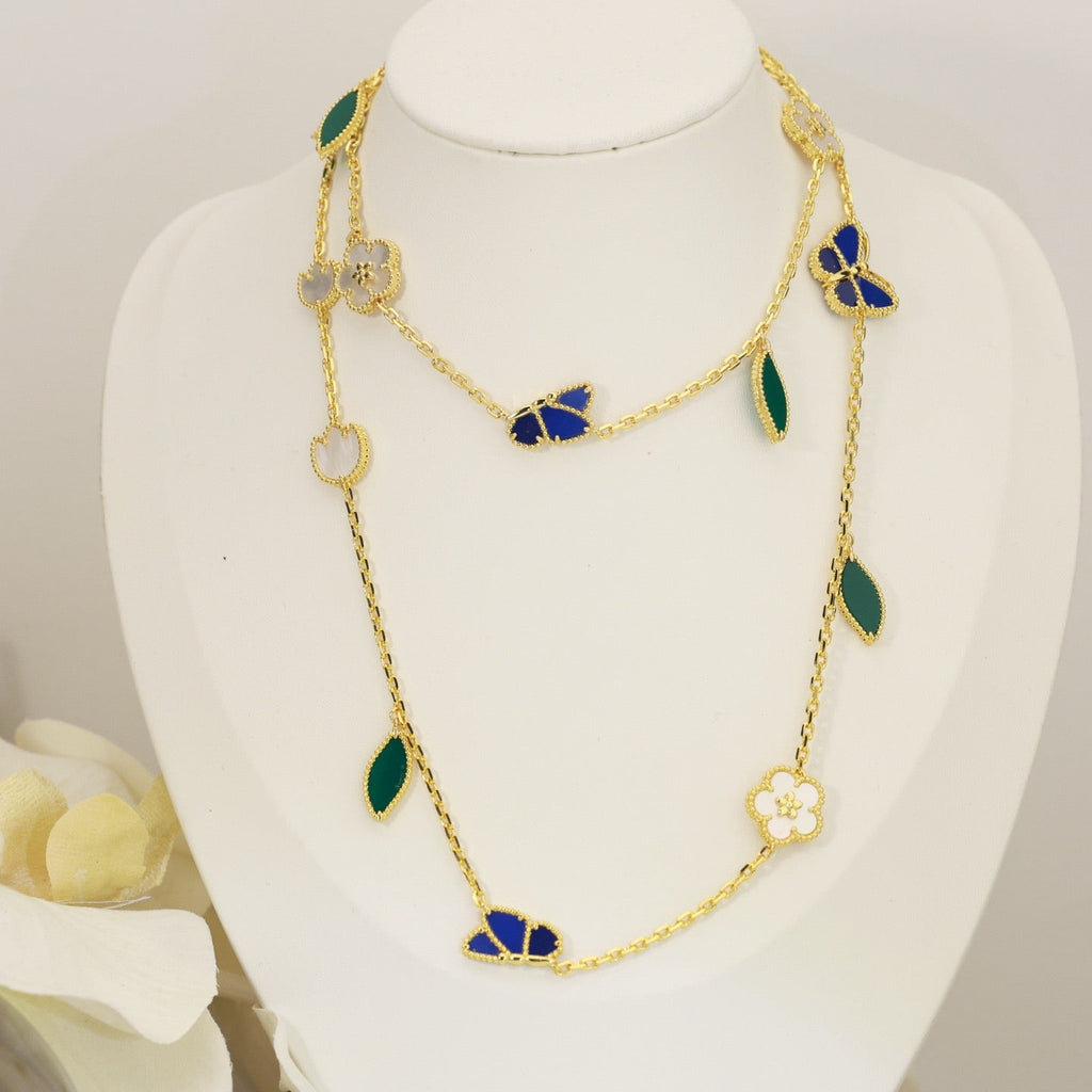 [Loco JURI]LUCKY SPRING BUTTERFLY 15 FLOWER NECKLACE