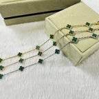 [??Loco?¡¥]CLOVER 6 MOTIF MALACHITE BRACELET