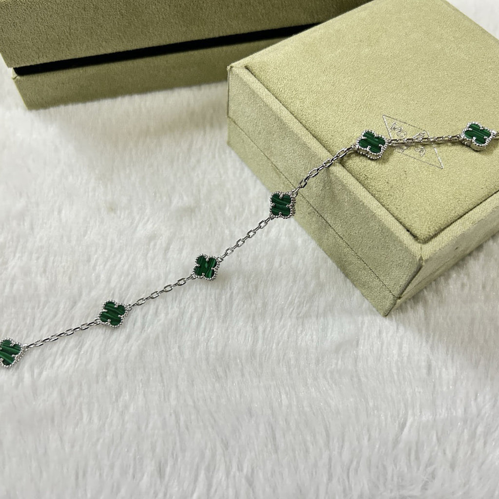 [??Loco?¡¥]CLOVER 6 MOTIF MALACHITE BRACELET