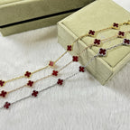 [??Loco?¡¥]CLOVER 6 MOTIF RED AGATE BRACELET