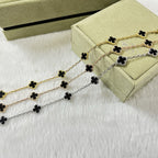 [??Loco?¡¥]CLOVER 6 MOTIF  ONYXS BRACELET