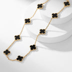 ??Loco?¡¥CLOVER 10 MOTIFS ONYX NECKLACE