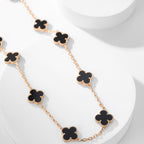 ??Loco?¡¥CLOVER 10 MOTIFS ONYX NECKLACE