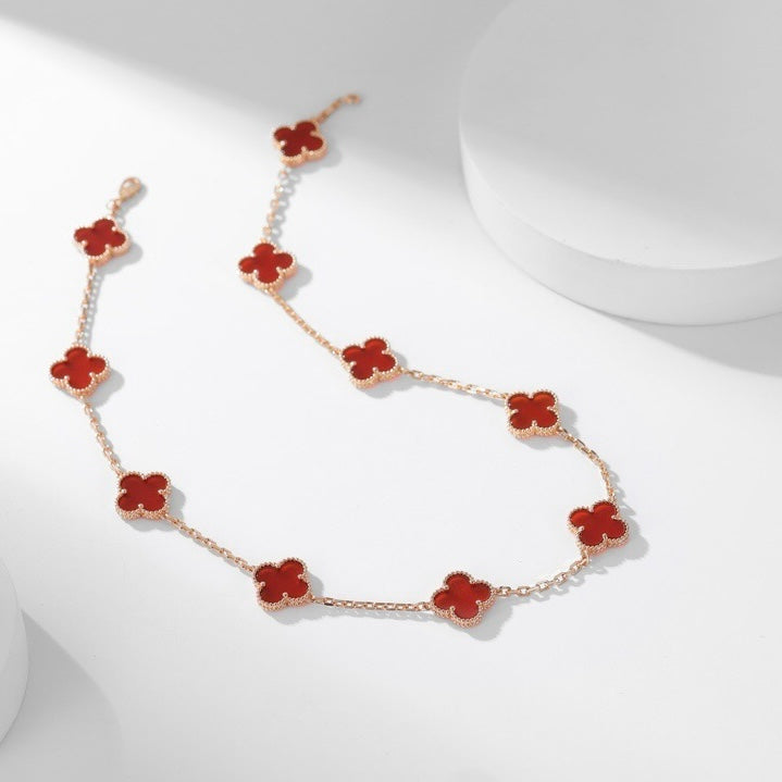 ??Loco?¡¥CLOVER 10 MOTIFS CARNELIAN NECKLACE