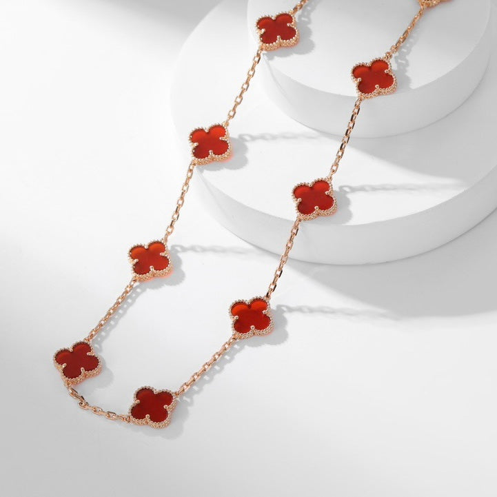 ??Loco?¡¥CLOVER 10 MOTIFS CARNELIAN NECKLACE