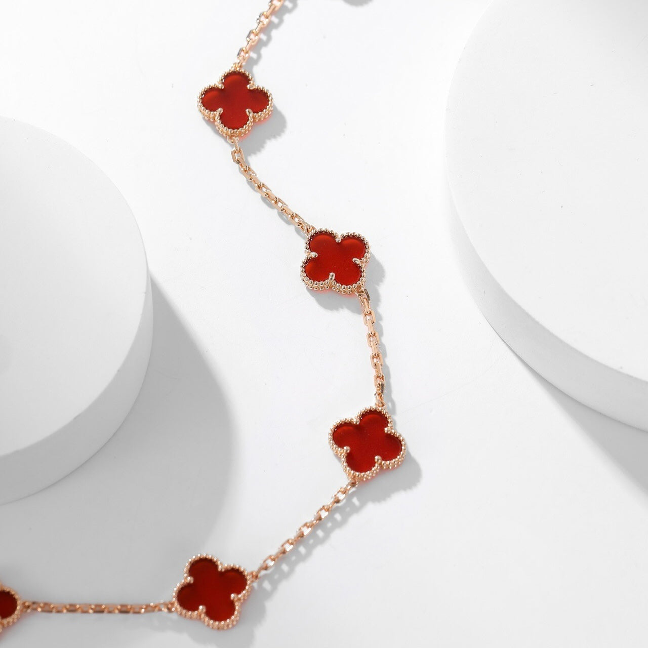 ??Loco?¡¥CLOVER 10 MOTIFS CARNELIAN NECKLACE