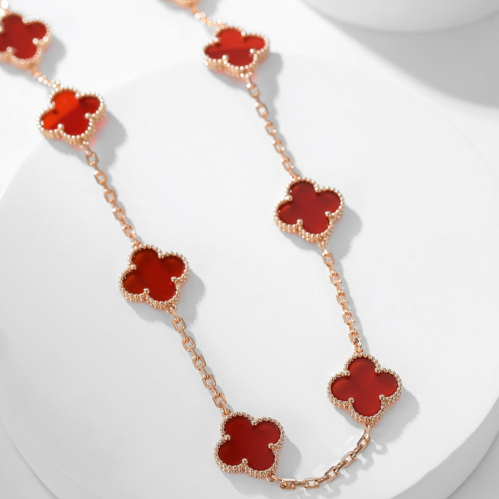 ??Loco?¡¥CLOVER 10 MOTIFS CARNELIAN NECKLACE