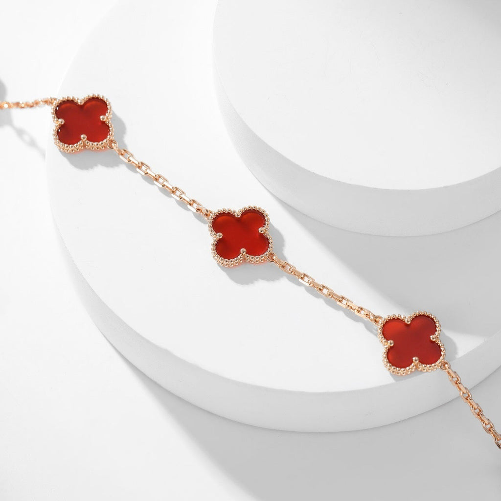??Loco?¡¥CLOVER 10 MOTIFS CARNELIAN NECKLACE