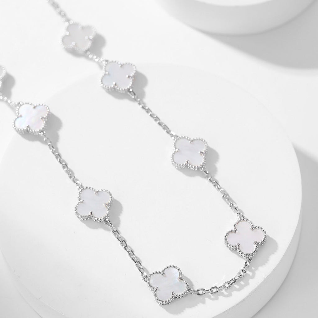 ??Loco?¡¥CLOVER 10 MOTIFS WHITE MOTHER OF PEARL NECKLACE