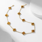 ??Loco?¡¥CLOVER 10 MOTIFS TIGER EYE NECKLACE