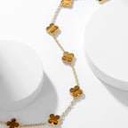 ??Loco?¡¥CLOVER 10 MOTIFS TIGER EYE NECKLACE