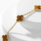 ??Loco?¡¥CLOVER 10 MOTIFS TIGER EYE NECKLACE