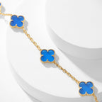 ??Loco?¡¥CLOVER 10 MOTIFS BLUE AGATE NECKLACE