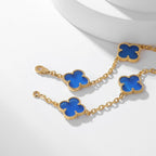 ??Loco?¡¥CLOVER 10 MOTIFS BLUE AGATE NECKLACE