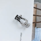 ??Loco?¡¥FORCE LARGE HORSESHOE BLACK WHITE DIAMOND BRACELET SILVER