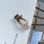 ??Loco?¡¥FORCE LARGE HORSESHOE BLACK WHITE DIAMOND BRACELET ROSE GOLD