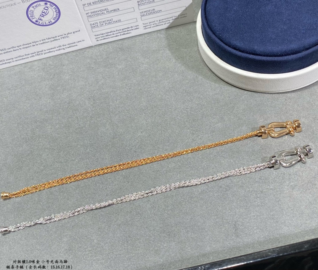??Loco?¡¥FORCE SMALL HORSESHOE  DIAMOND CHAIN ROPE BRACELET