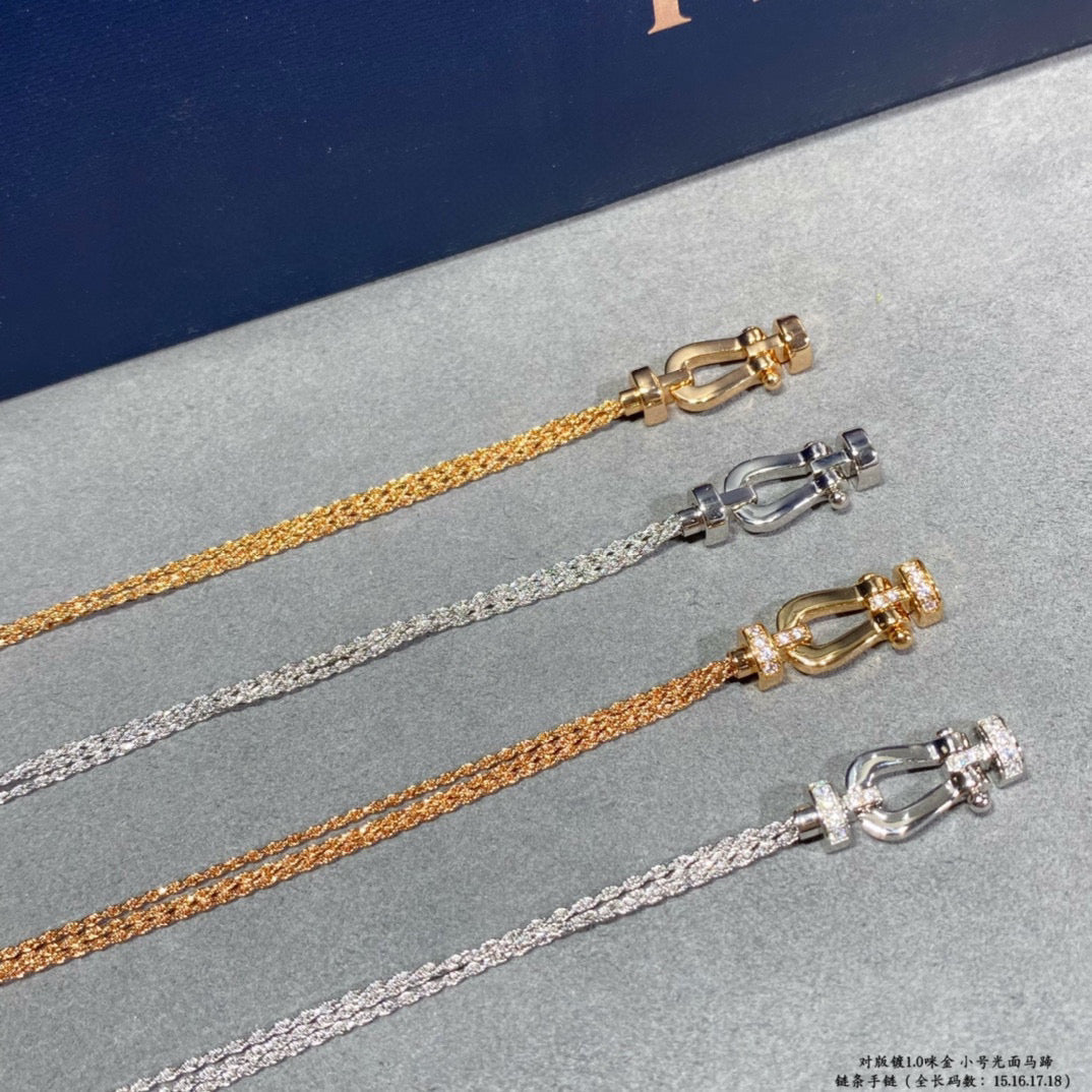 ??Loco?¡¥FORCE SMALL HORSESHOE  DIAMOND CHAIN ROPE BRACELET